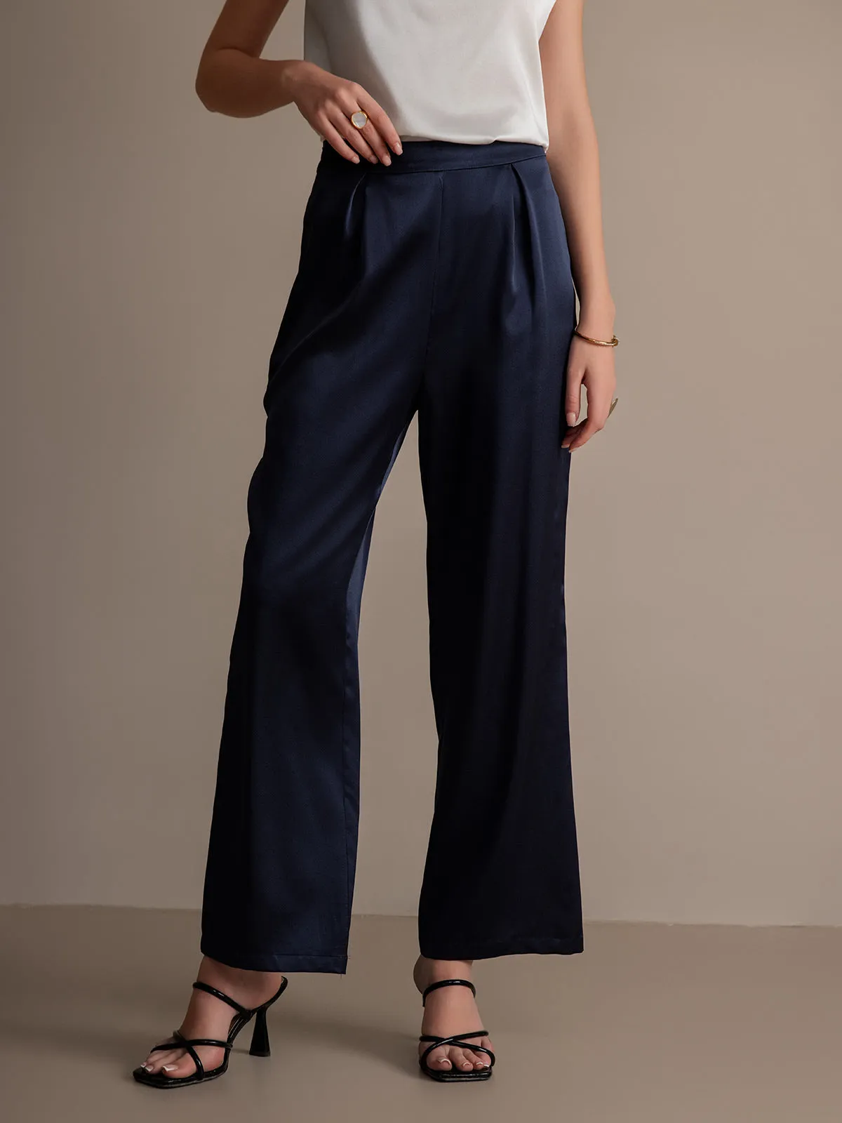 19Momme Silk Relaxed Wide Leg Pants