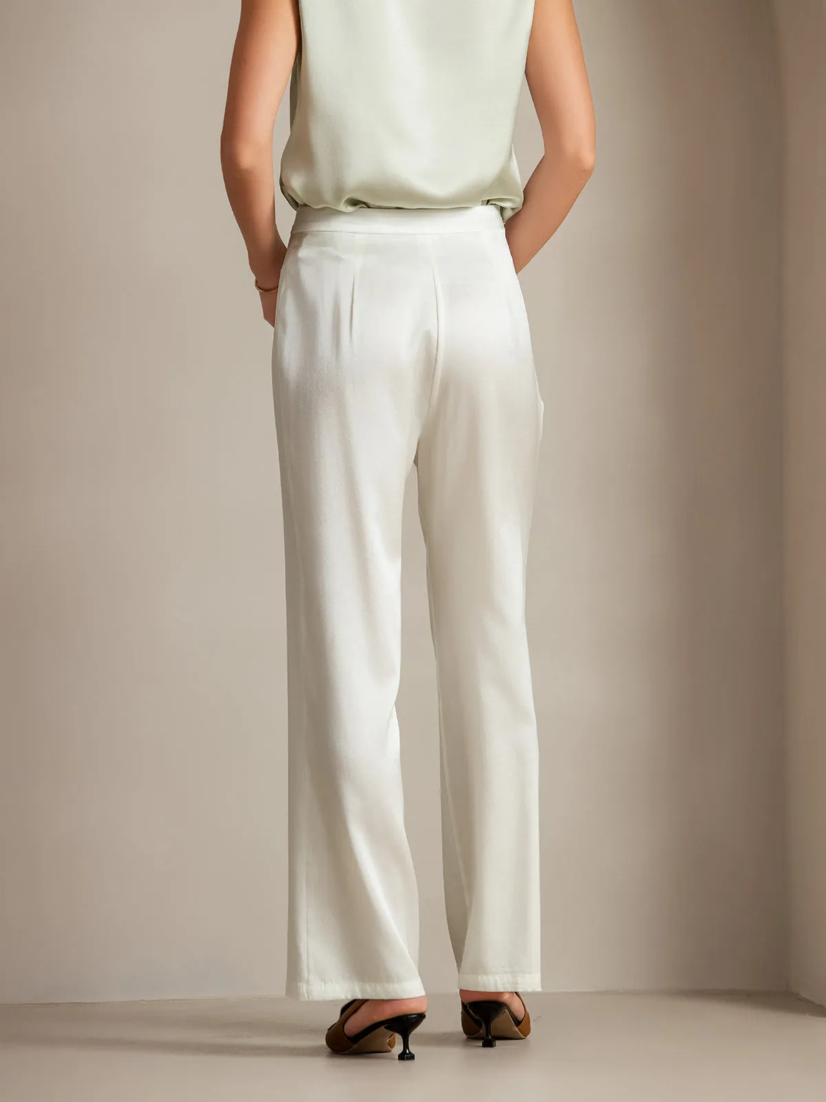 19Momme Silk Relaxed Wide Leg Pants