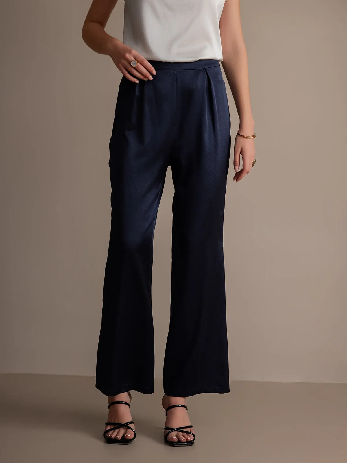 19Momme Silk Relaxed Wide Leg Pants
