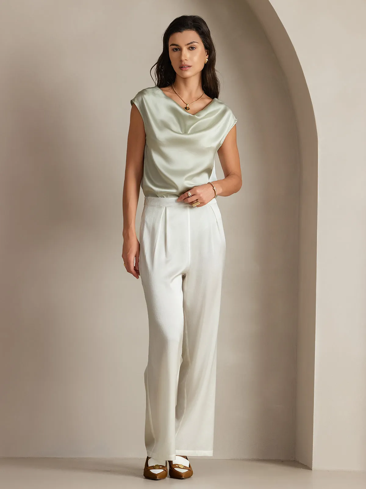 19Momme Silk Relaxed Wide Leg Pants