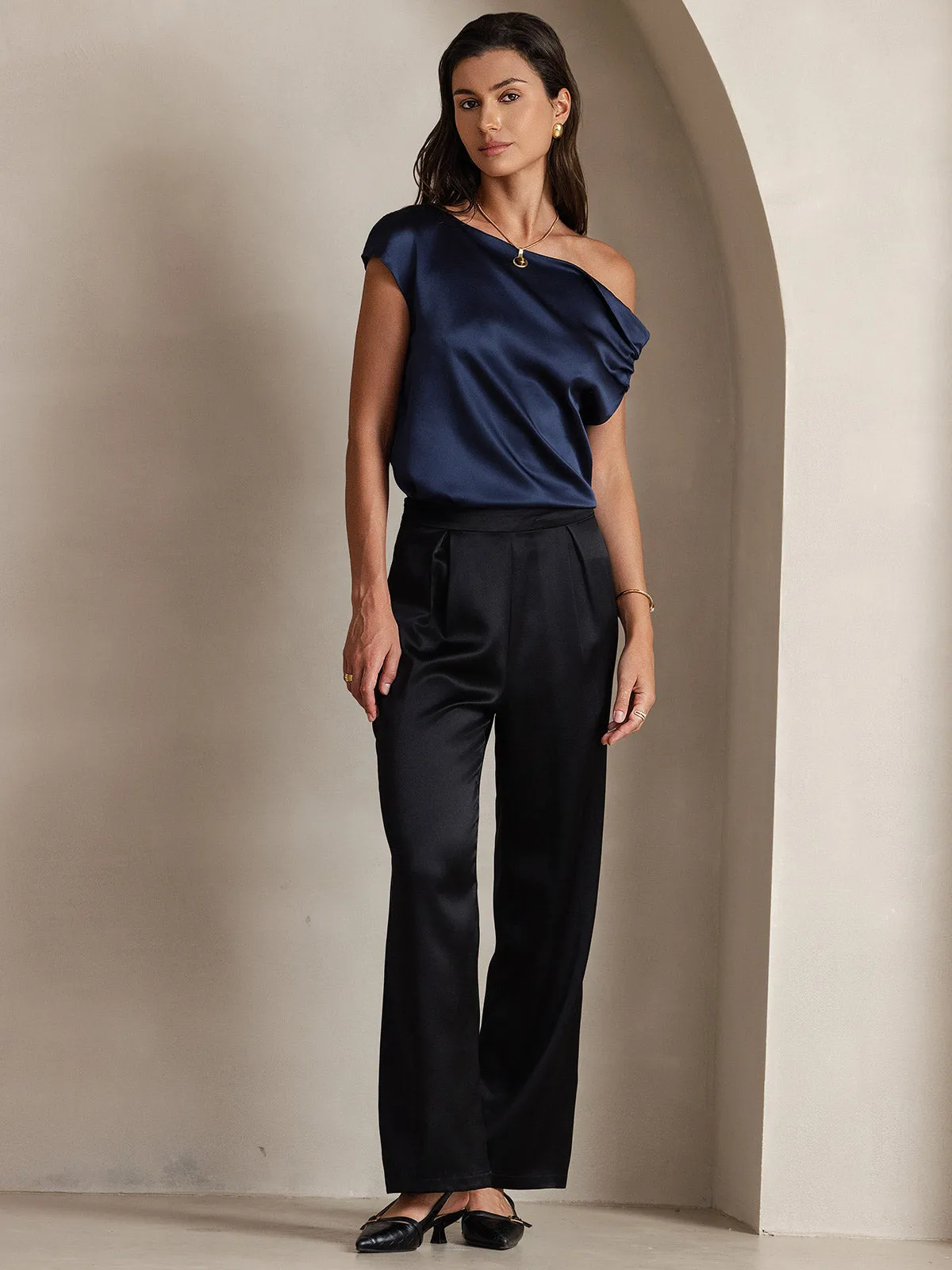 19Momme Silk Relaxed Wide Leg Pants