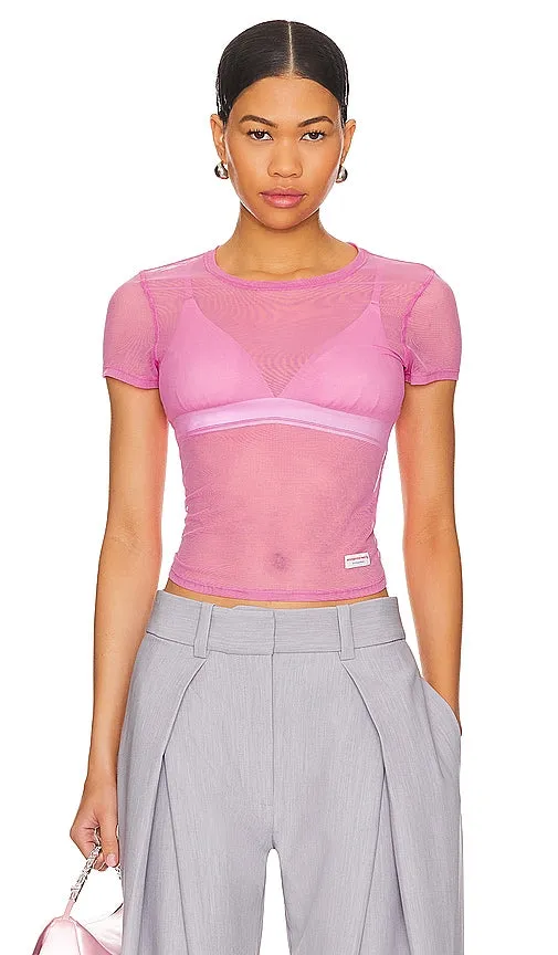 Alexander Wang Bodycon Short Sleeve Tee in Pink