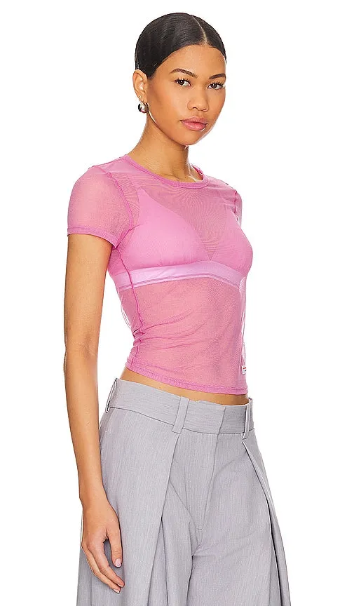 Alexander Wang Bodycon Short Sleeve Tee in Pink