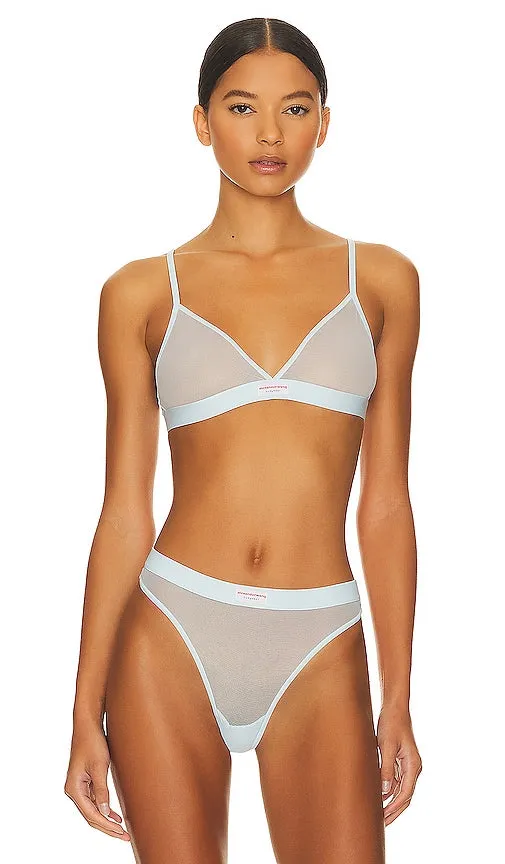 Alexander Wang Triangle Bra With Bodywear Label in Baby Blue