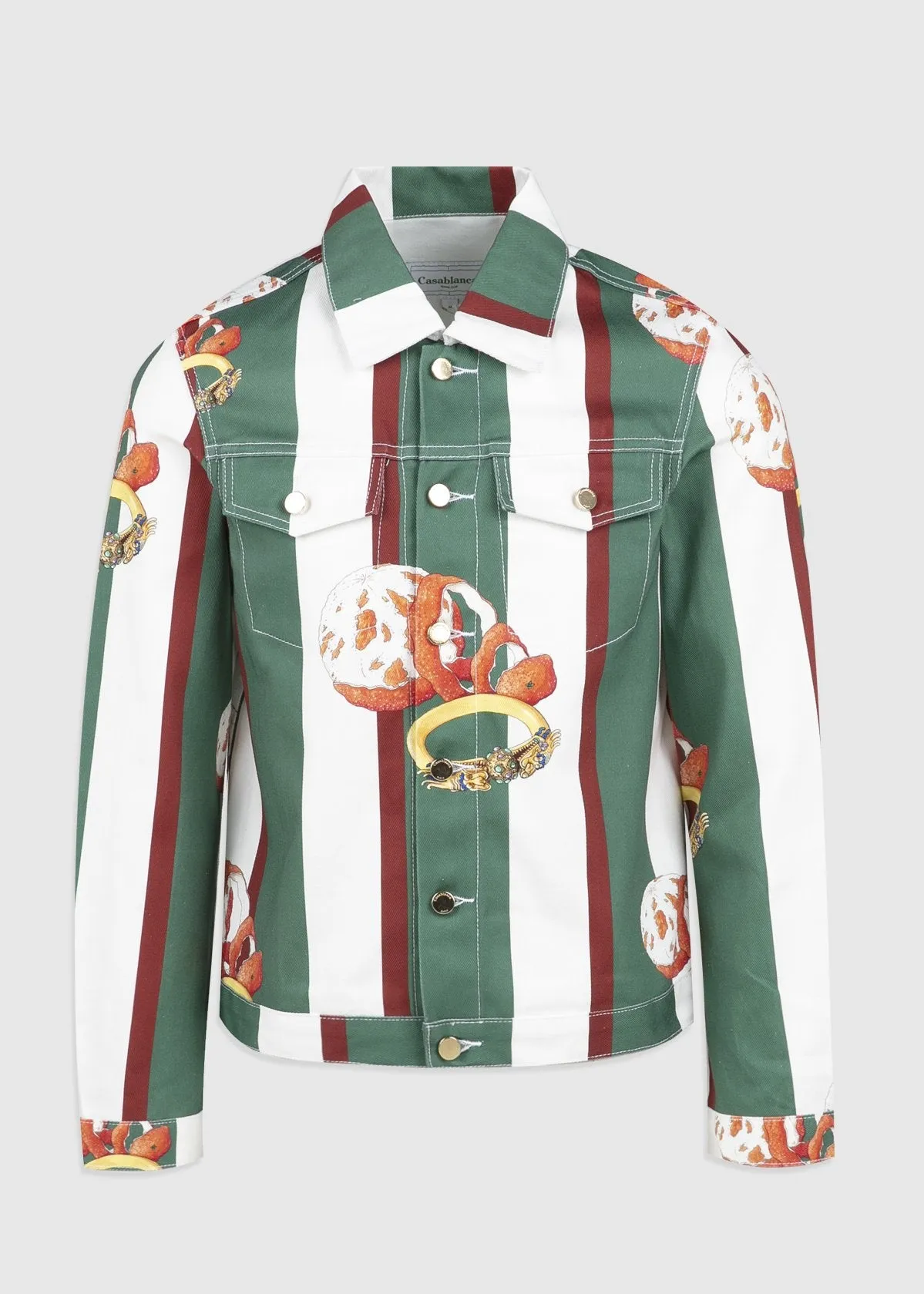 CASABLANCA: PRINTED DENIM JACKET [GREEN]