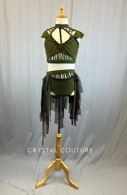 Custom Olive Green and Plum Two Piece