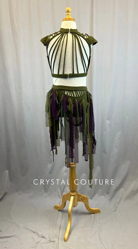 Custom Olive Green and Plum Two Piece