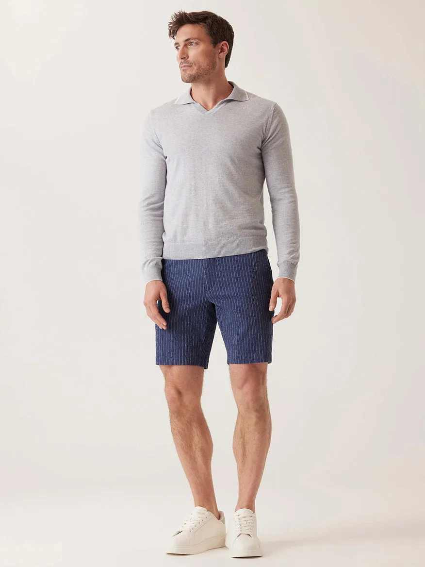DEKE Oasis Bermuda Supernatural Seersucker in Indigo Heather Pinstripe