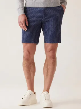 DEKE Oasis Bermuda Supernatural Seersucker in Indigo Heather Pinstripe
