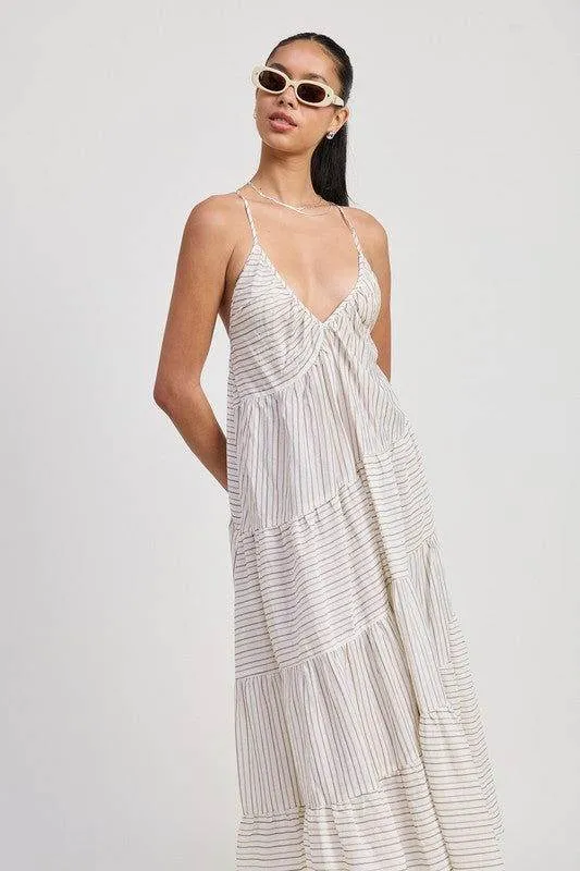 Emory Park Striped Cross Back Maxi Dress