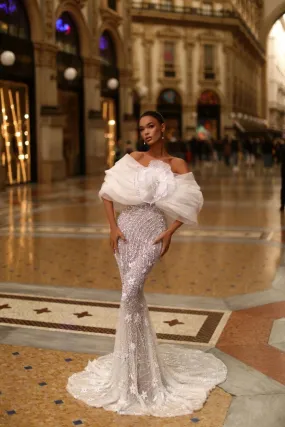 Kaisley  Elegant Off Shoulder White Wedding Dress