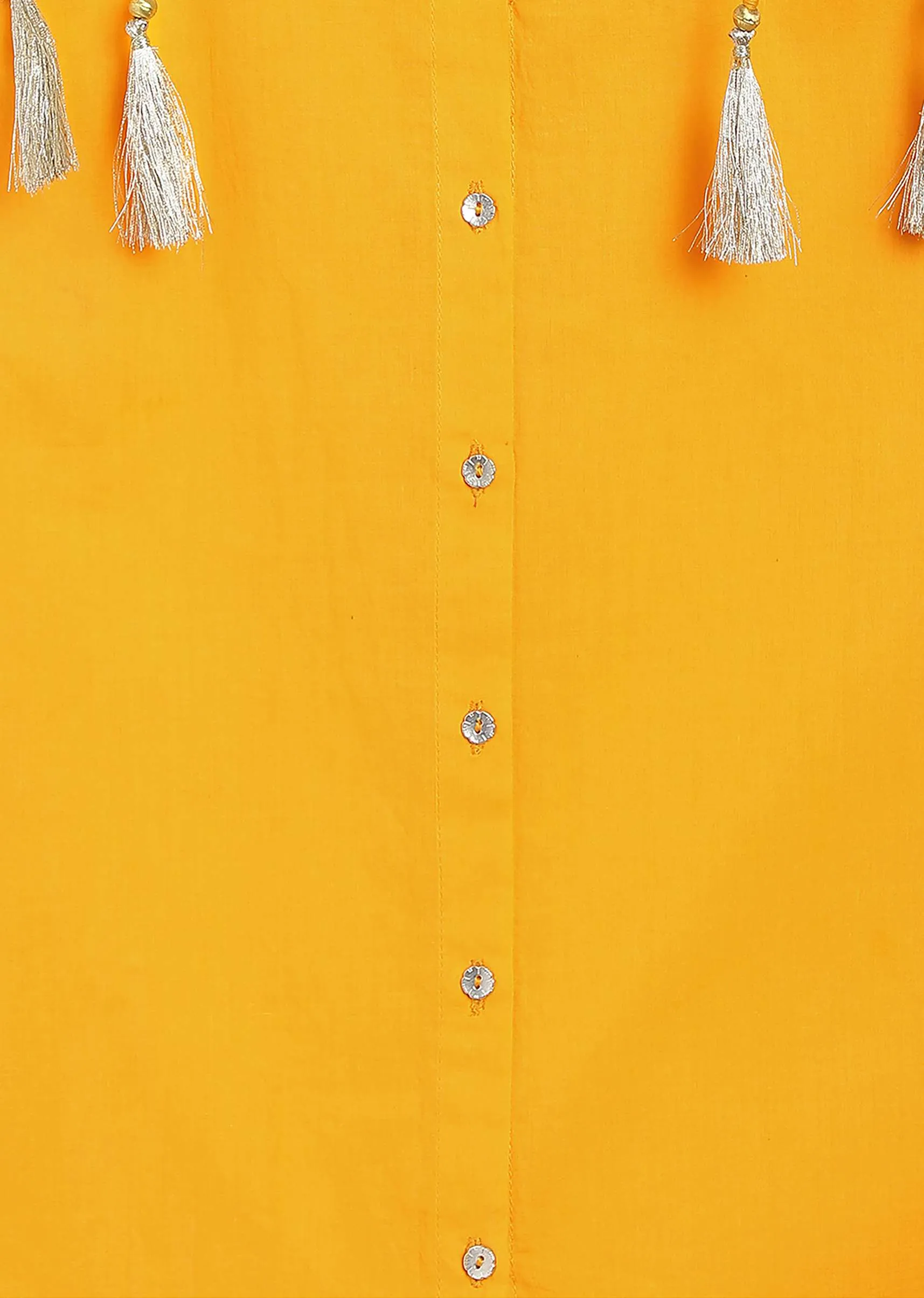 Kalki Girls Yellow Strappy Straight Cut Sharara Suit With Gotta Patti Work And A Tie Dye Dupatta By Tiber Taber