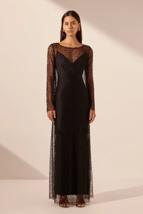 MONA COWL BACK MAXI DRESS - BLACK