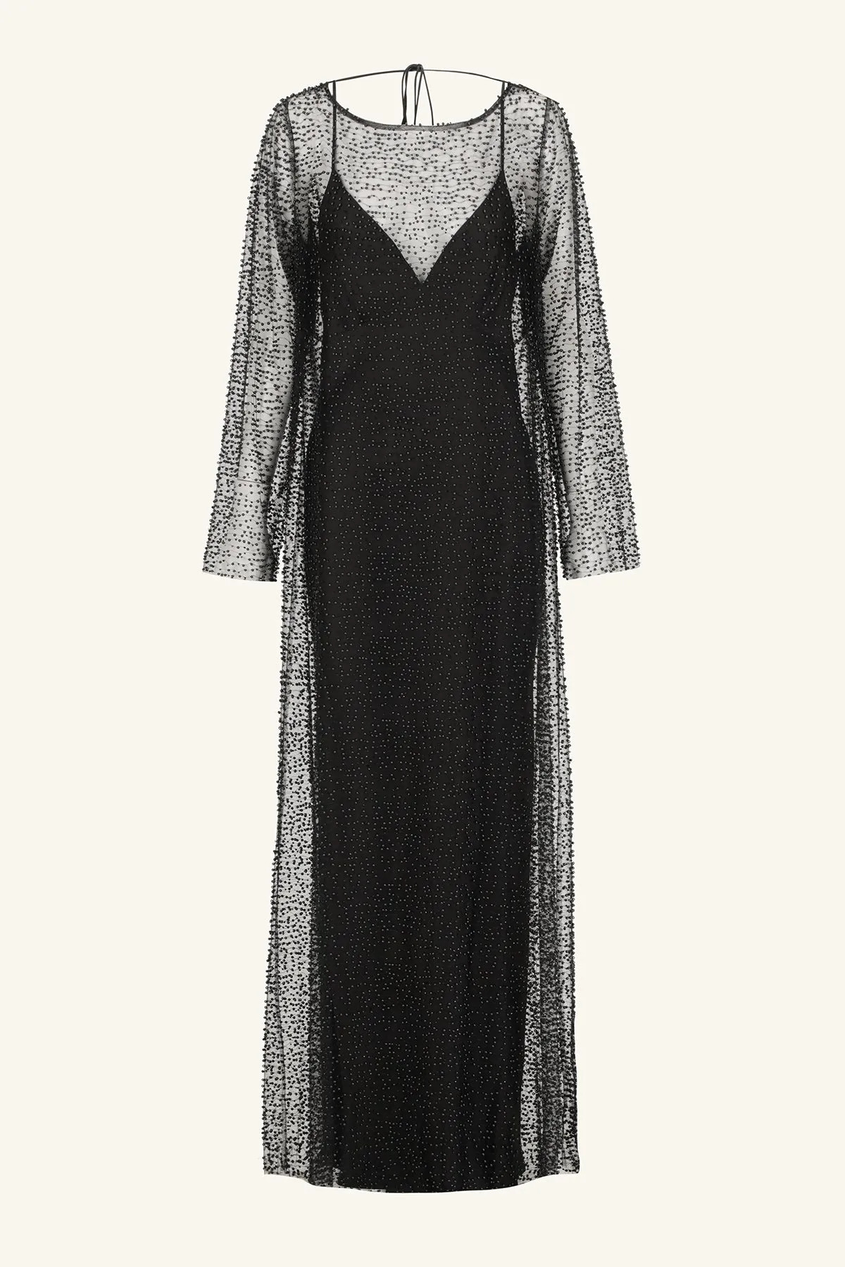 MONA COWL BACK MAXI DRESS - BLACK