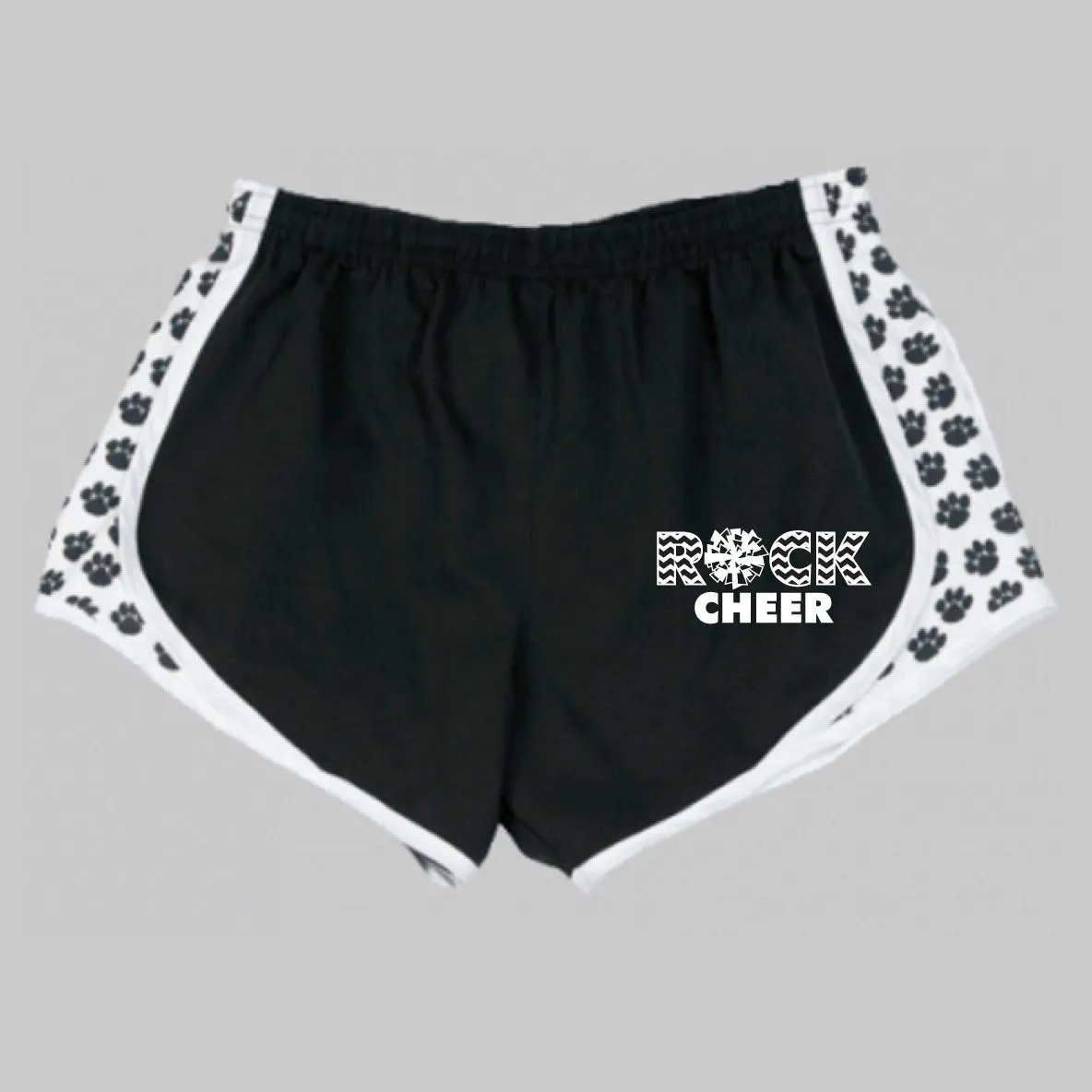 NYLON SHORTS / PAWPRINT TRIM / BLACK
