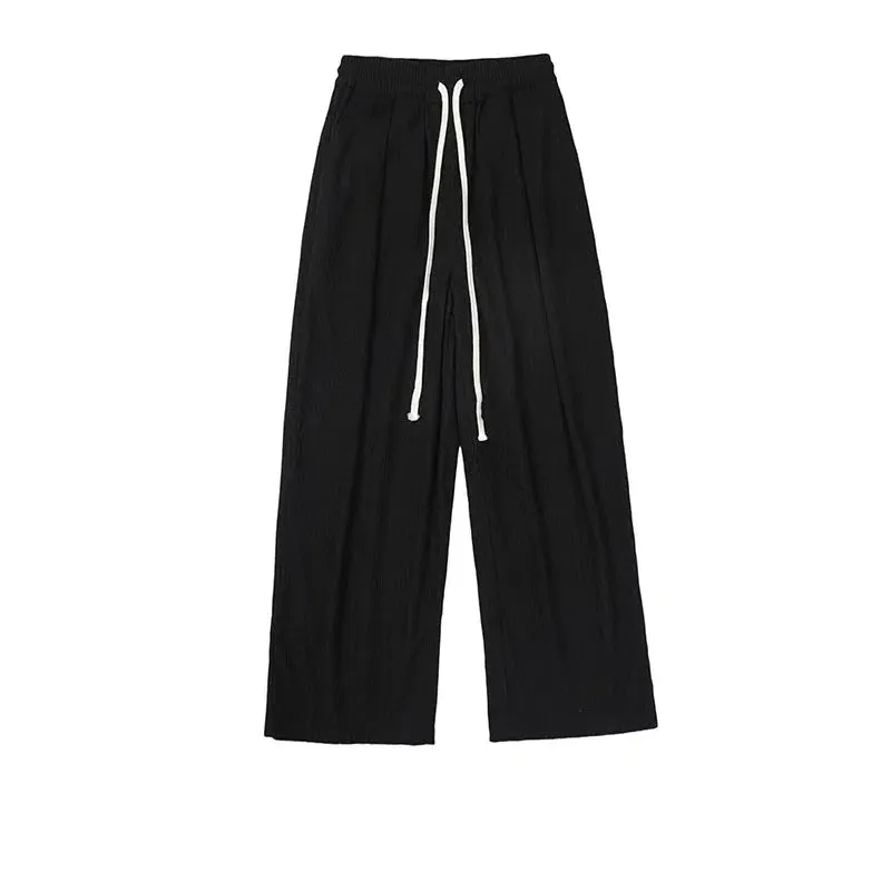 Relaxed Fit Pleated Drawstring Pants