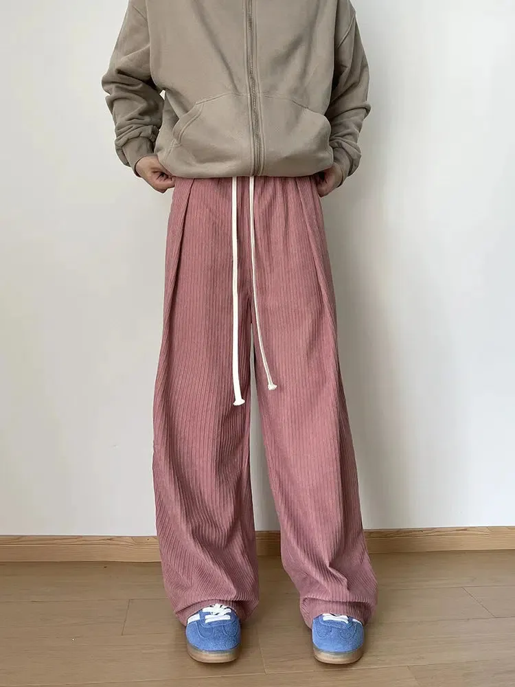 Relaxed Fit Pleated Drawstring Pants