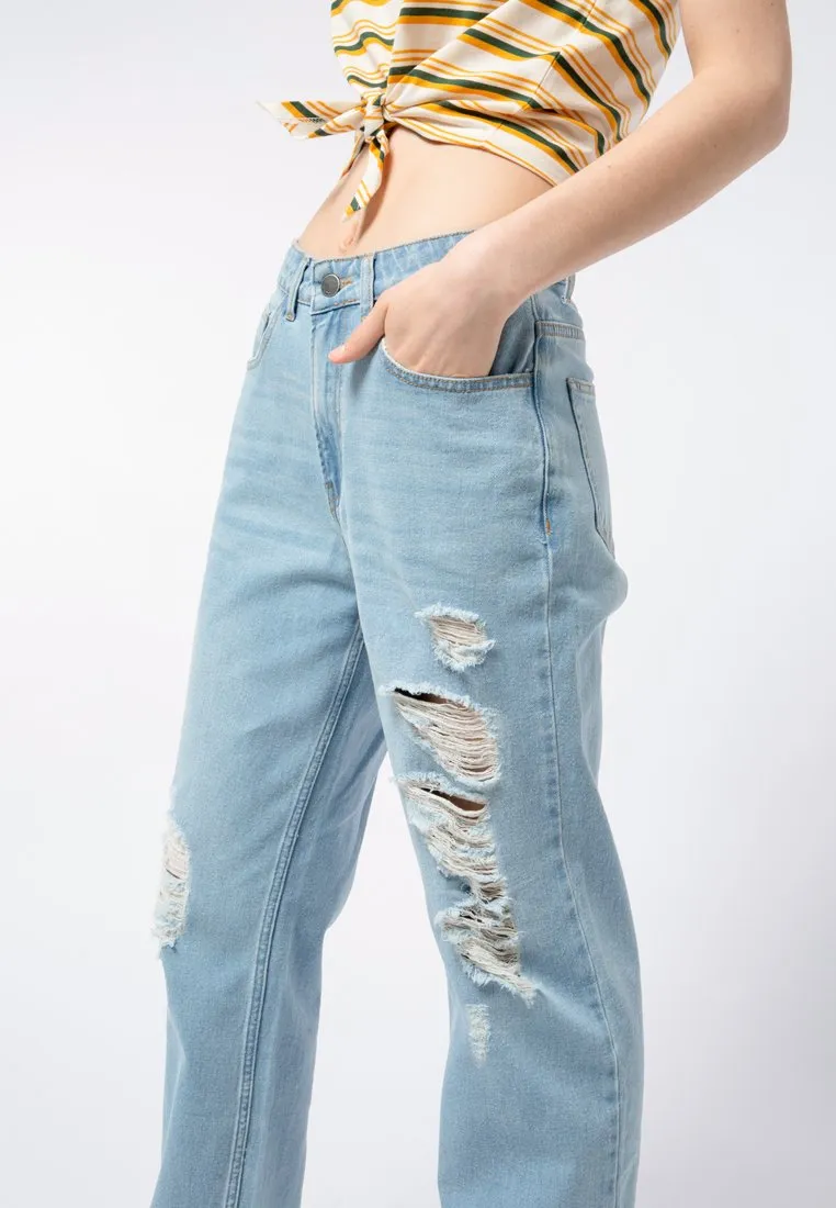 Relaxed Straight Denim Pants