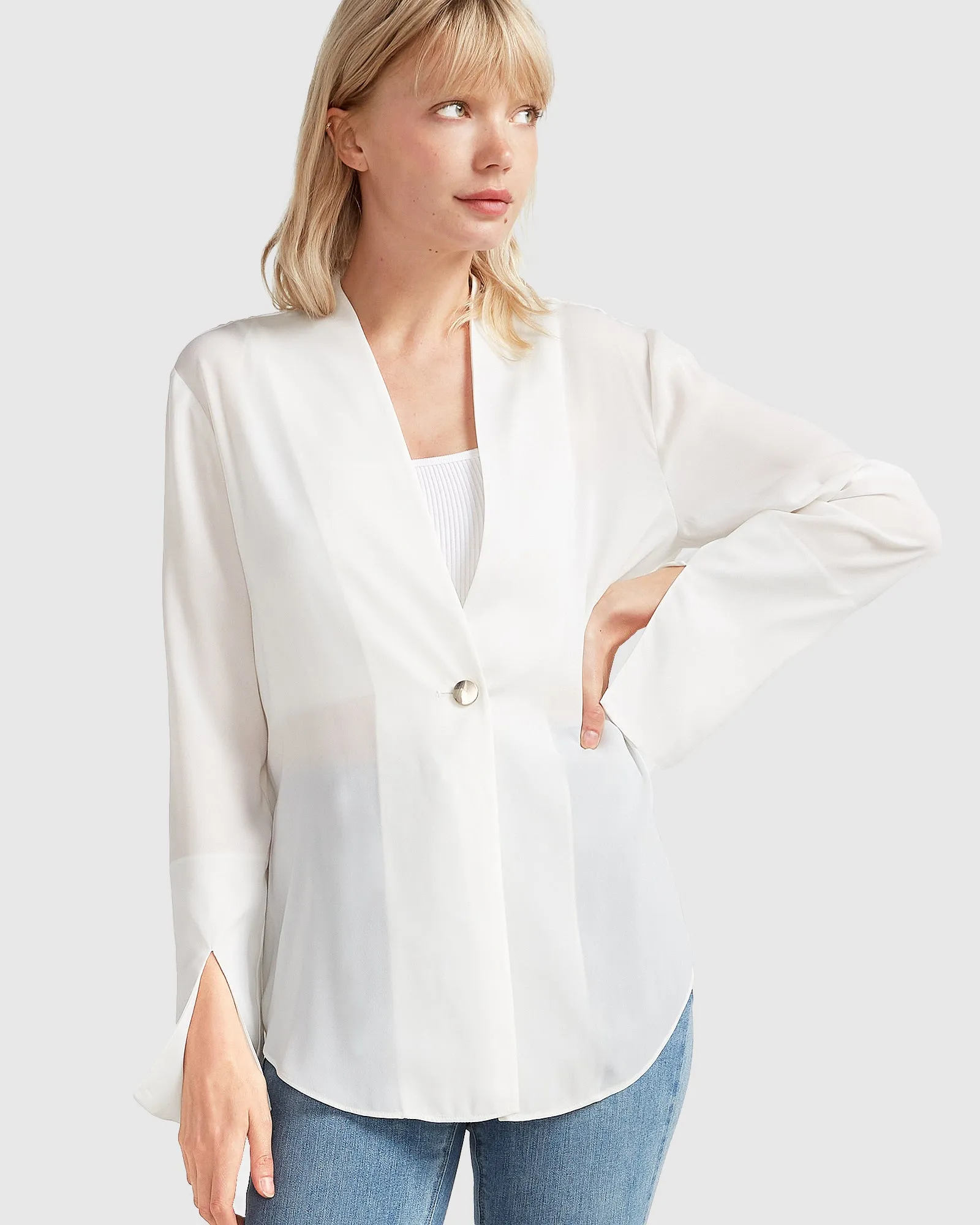 Sheer Genius Lightweight Blazer - White