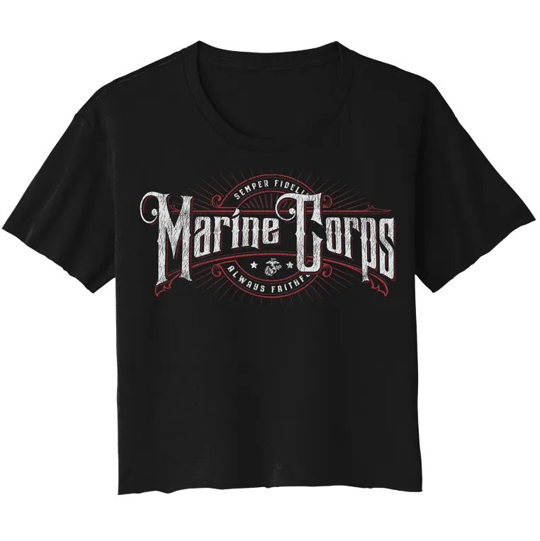 TATT SHOP Ladies USMC Cali-crop top t-shirt