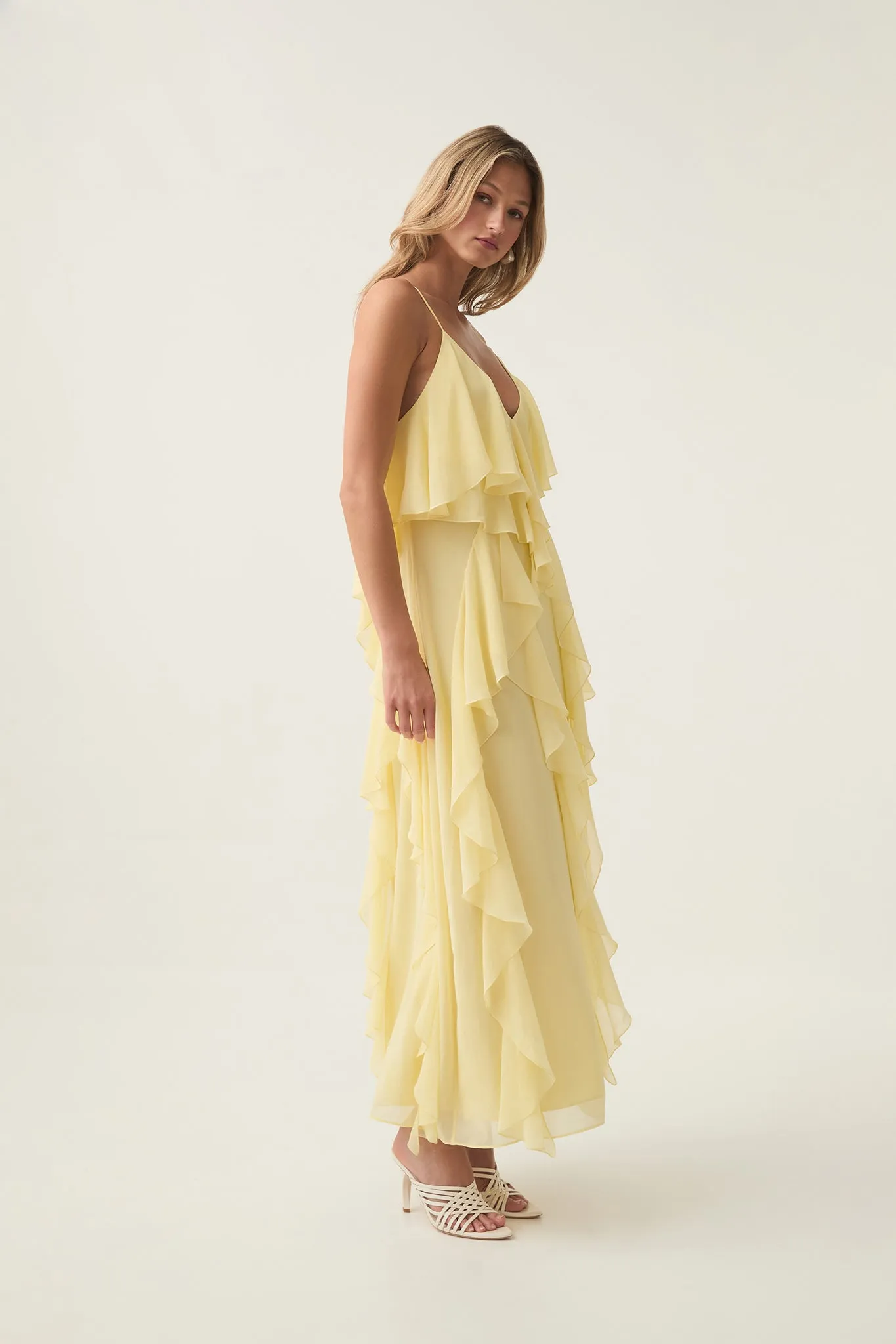 Valentine Frill Maxi Dress