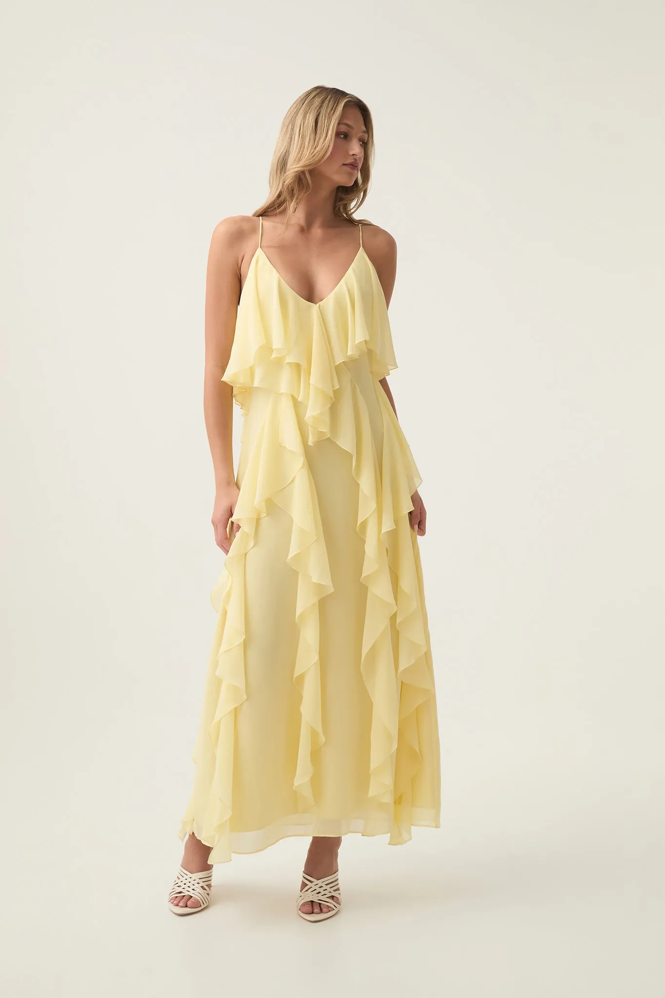 Valentine Frill Maxi Dress