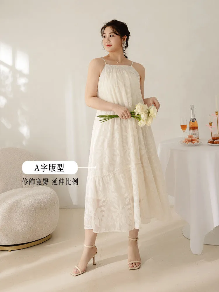 Wedding Party Floral Lace Strap Tiered Long Maxi Dress