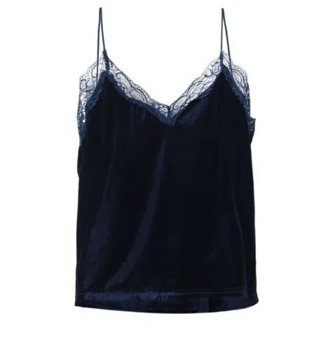 Women's Lace Velvet Cropped Top